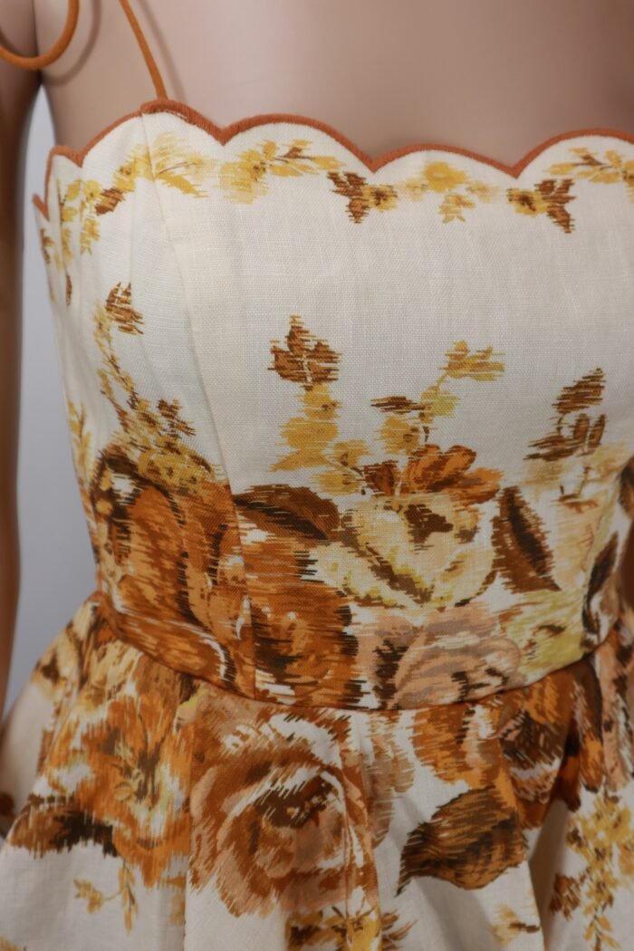 Zimmermann Floral Linen Peplum Top – Size 1 (EU 36/Small) - Image 4