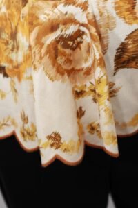 Zimmermann Floral Linen Peplum Top – Size 1 (EU 36/Small) - Image 3