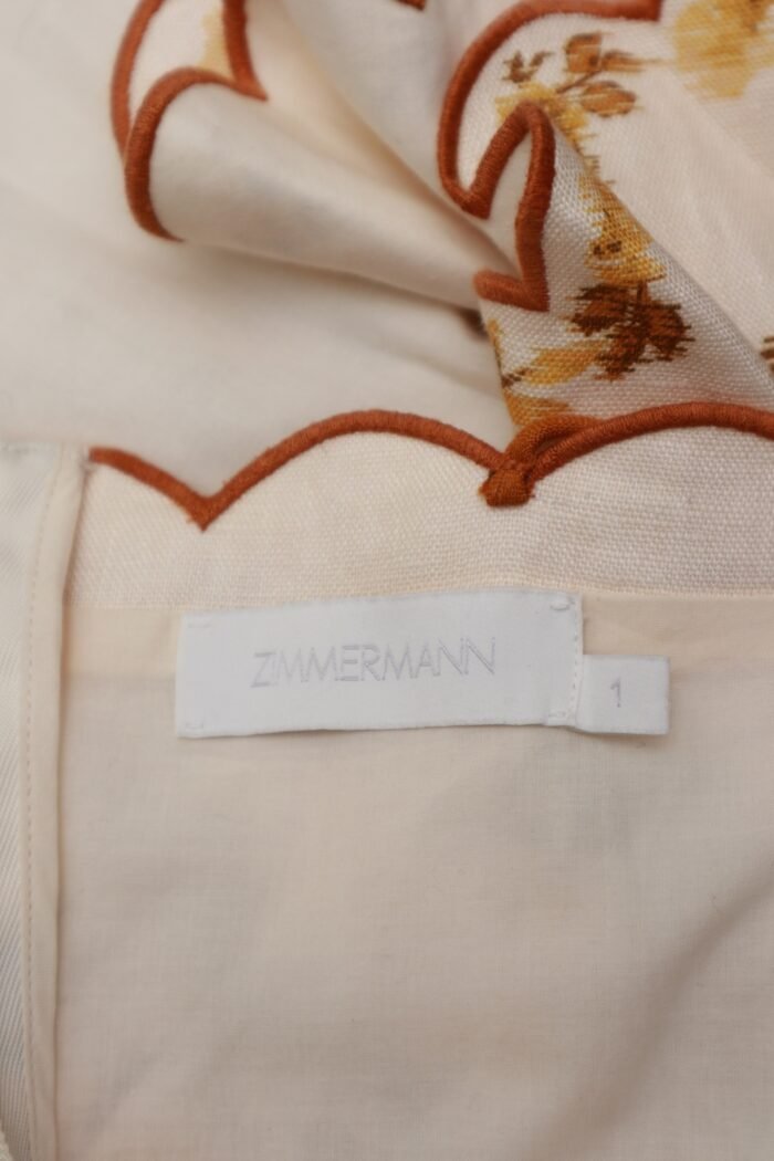 Zimmermann Floral Linen Peplum Top – Size 1 (EU 36/Small) - Image 5