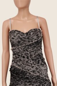 Dolce & Gabbana Ruched Leopard Silk Dress – Size IT 42 - Image 3