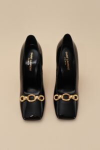 Saint Laurent Patent Chain Pumps – Size 37