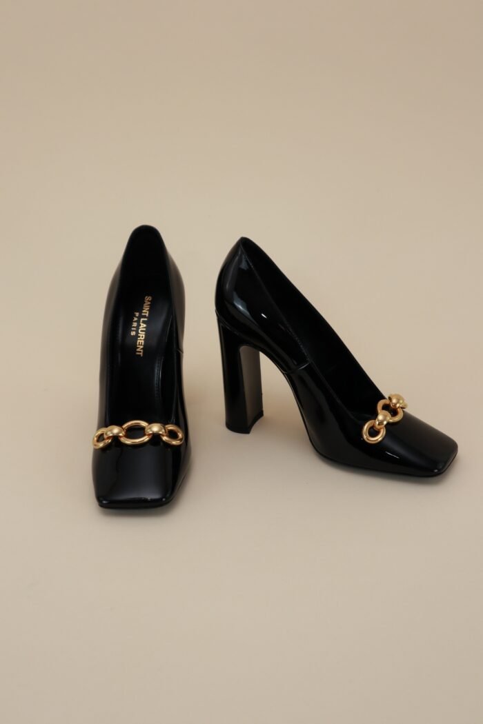 Saint Laurent Patent Chain Pumps – Size 37 - Image 5