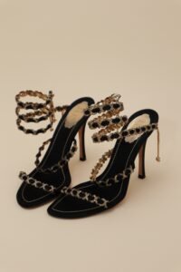 René Caovilla Gold Spiral Sandals – Size 40