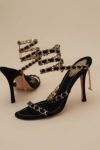 René Caovilla Gold Spiral Sandals – Size 40 - Image 4
