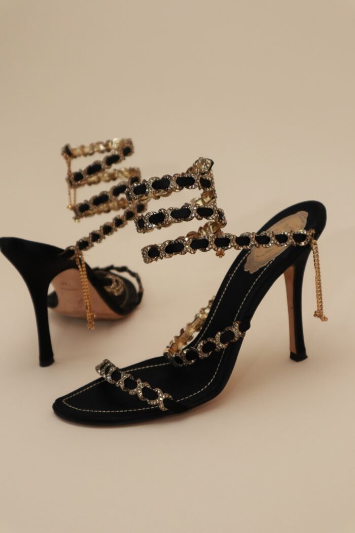René Caovilla Gold Spiral Sandals – Size 40 - Image 4