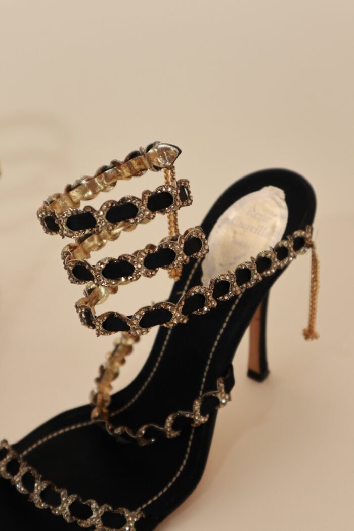 René Caovilla Gold Spiral Sandals – Size 40 - Image 5