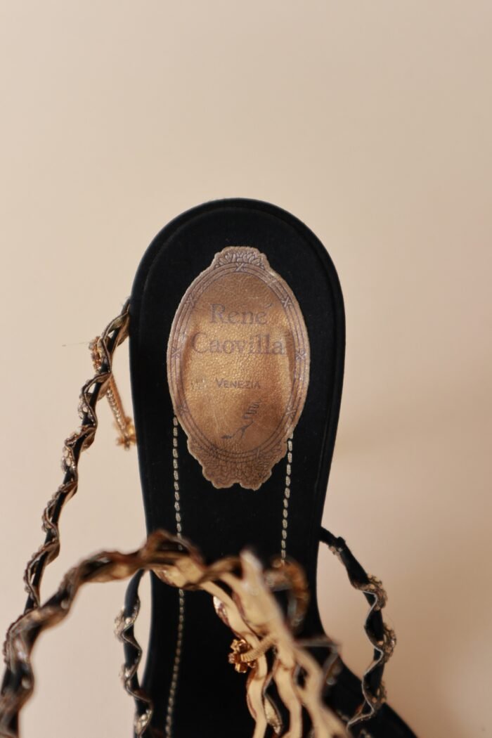 René Caovilla Gold Spiral Sandals – Size 40 - Image 8