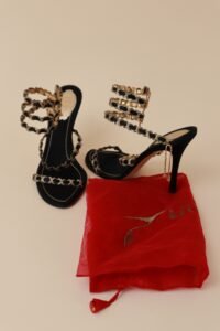 René Caovilla Gold Spiral Sandals – Size 40 - Image 2