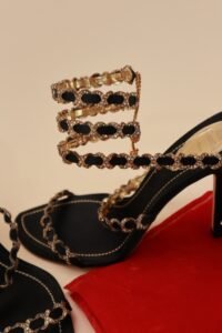 René Caovilla Gold Spiral Sandals – Size 40 - Image 3