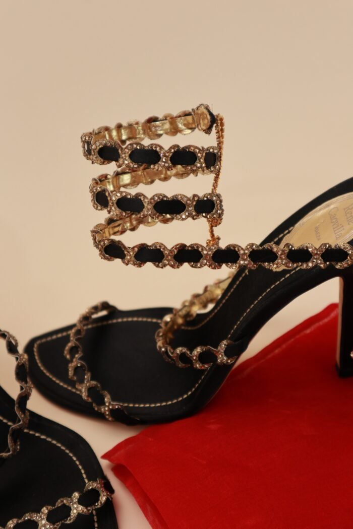 René Caovilla Gold Spiral Sandals – Size 40 - Image 3