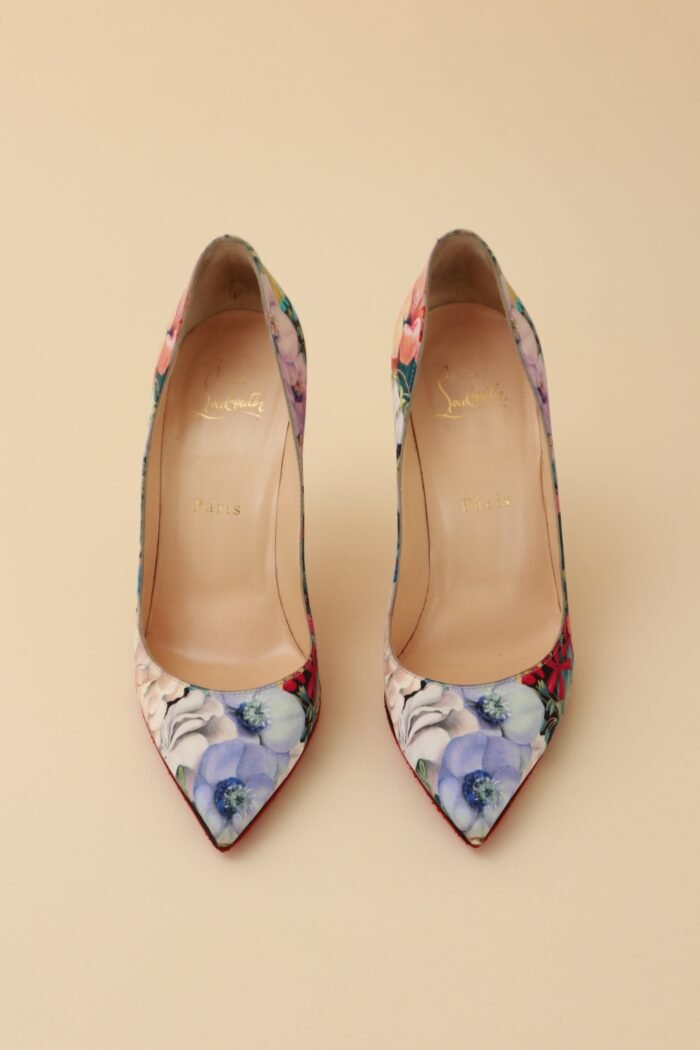 Christian Louboutin Satin Floral Pumps – Size 37 - Image 9