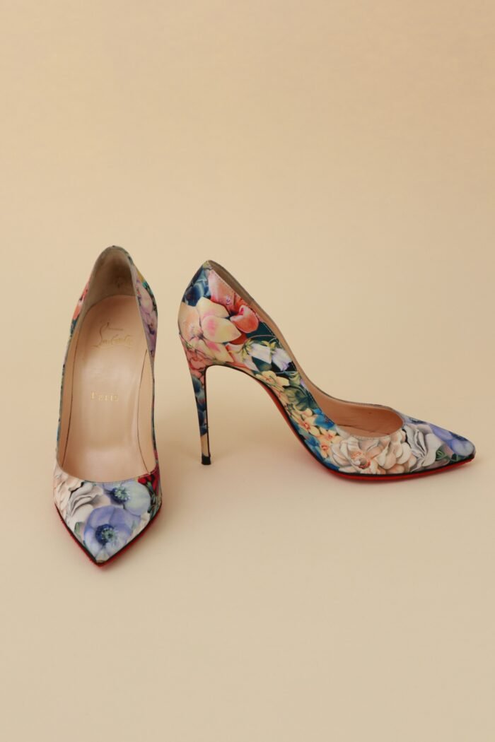Christian Louboutin Satin Floral Pumps – Size 37 - Image 1