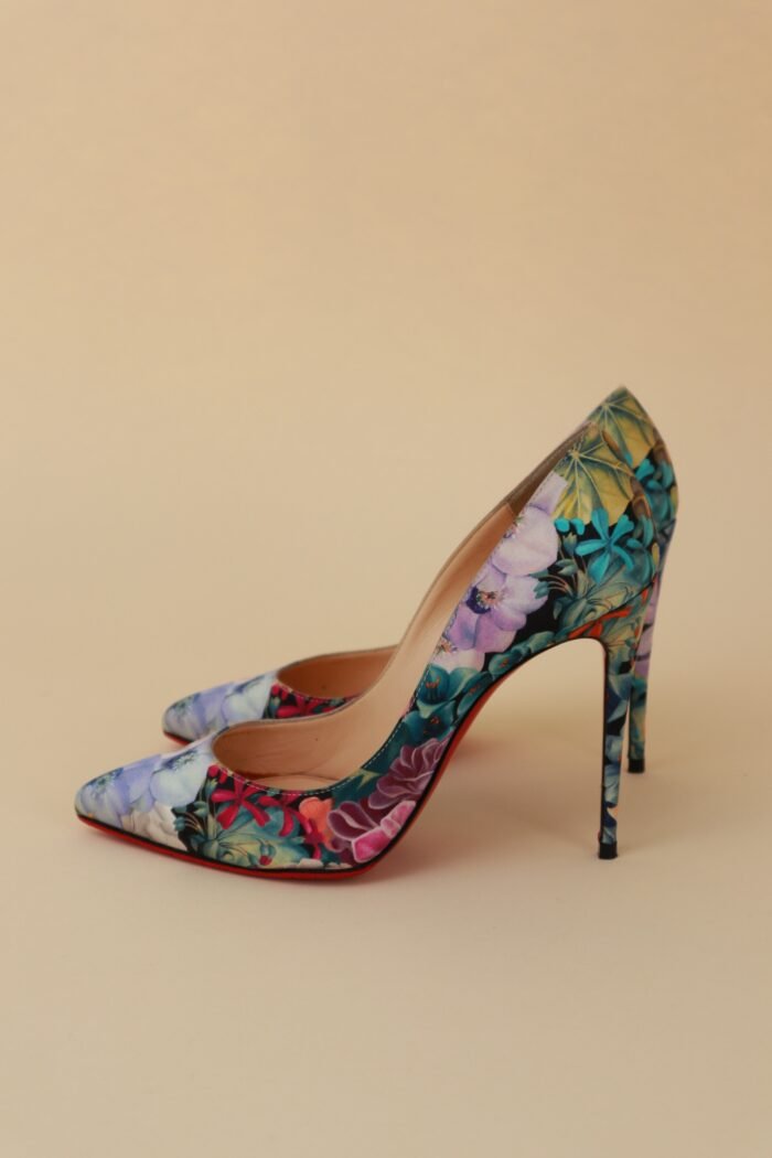 Christian Louboutin Satin Floral Pumps – Size 37 - Image 4