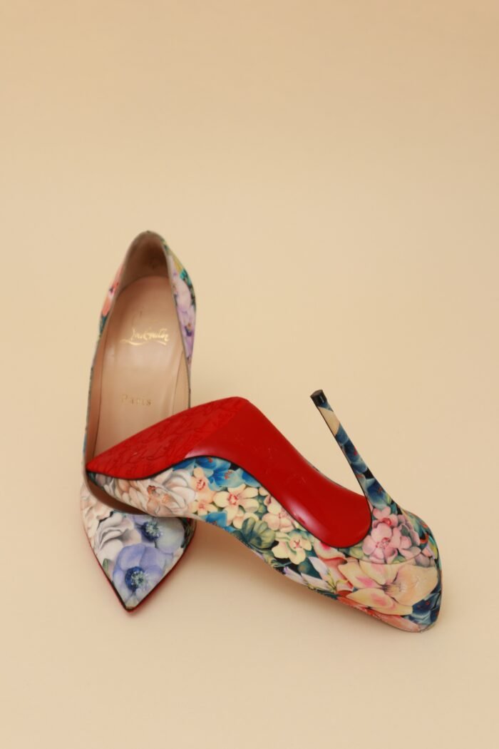 Christian Louboutin Satin Floral Pumps – Size 37 - Image 7