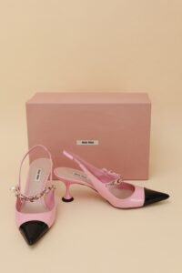 Miu Miu Pink Pearl Slingbacks – Size 38.5 - Image 2