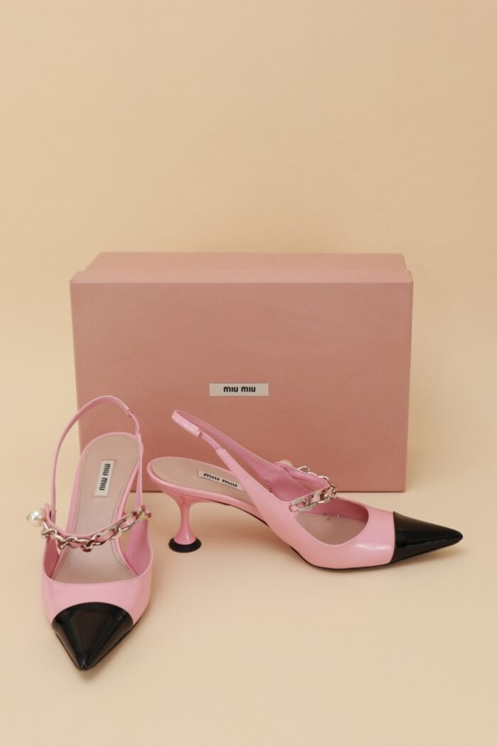 Miu Miu Pink Pearl Slingbacks – Size 38.5 - Image 2