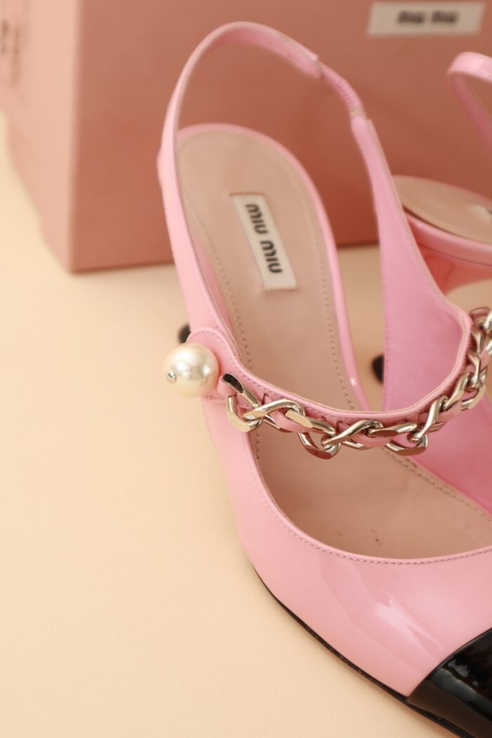 Miu Miu Pink Pearl Slingbacks – Size 38.5 - Image 3