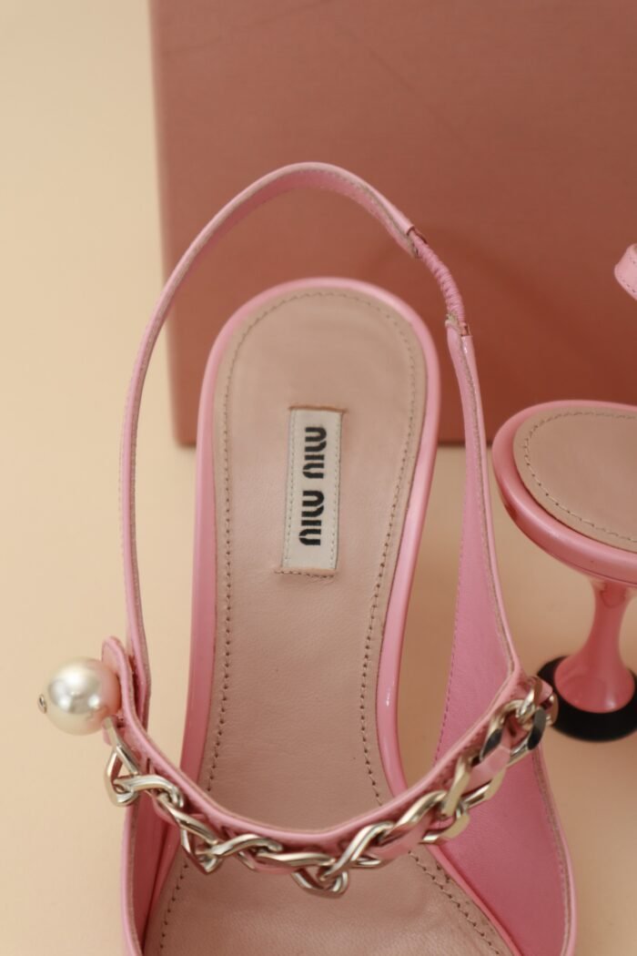Miu Miu Pink Pearl Slingbacks – Size 38.5 - Image 4