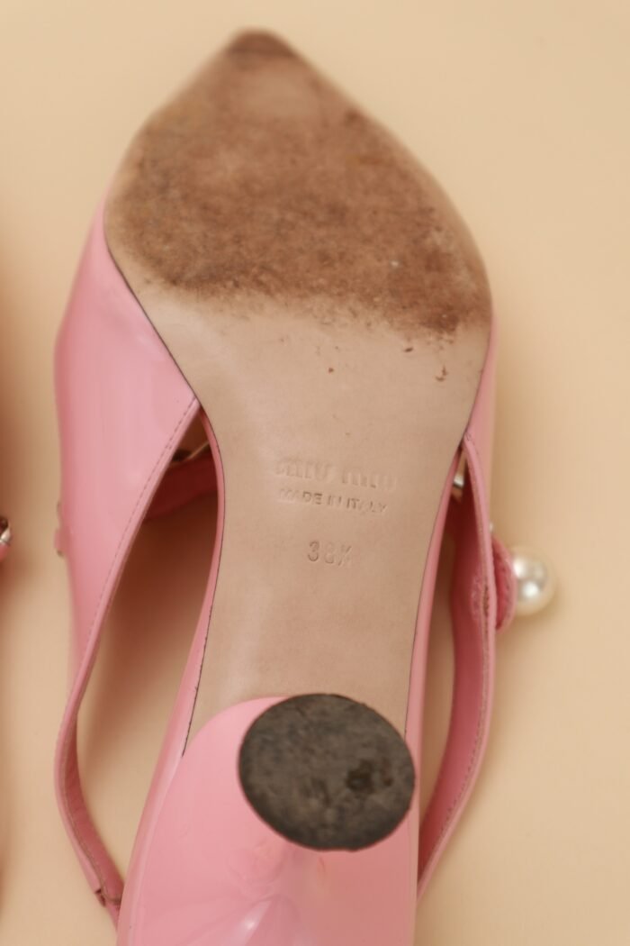 Miu Miu Pink Pearl Slingbacks – Size 38.5 - Image 6