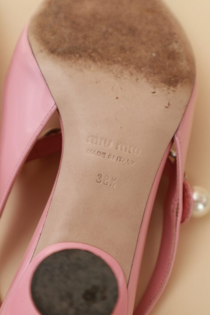 Miu Miu Pink Pearl Slingbacks – Size 38.5 - Image 7