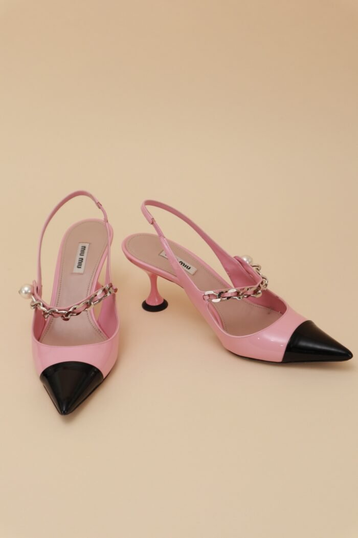 Miu Miu Pink Pearl Slingbacks – Size 38.5 - Image 1