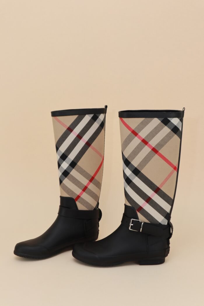 Burberry Nova Check Rain Boots – Size 37 - Image 1