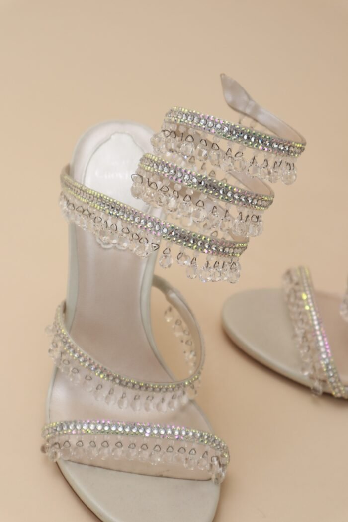 René Caovilla Chandelier White Sandals – Size 35.5 - Image 5