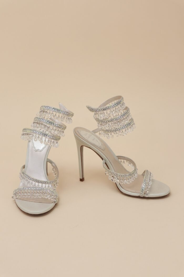 René Caovilla Chandelier White Sandals – Size 35.5 - Image 3