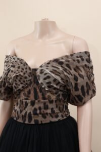 Dolce & Gabbana Leopard Tulle Off-Shoulder Gown - IT 40 - Image 4