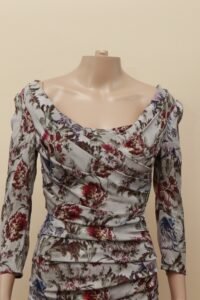 Dolce & Gabbana Silk Floral Ruched Dress - IT 40 - Image 3