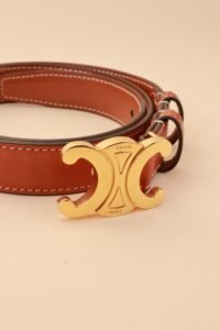 Celine Brown Triomphe Belt - Size 80 - Image 3