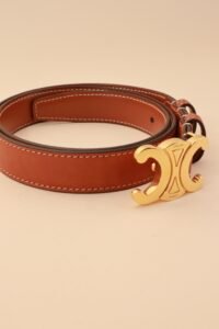 Celine Brown Triomphe Belt - Size 80 - Image 4
