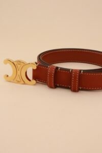 Celine Brown Triomphe Belt - Size 80 - Image 7