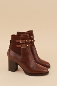 Valentino Garavani Brown Rockstud Ankle Boots - Size 36 - Image 3
