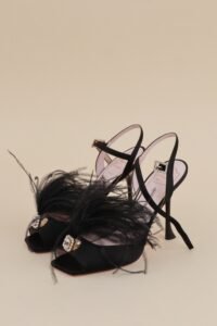 Roger Vivier Feather-Embellished Satin Sandals - EU 35,5 - Image 3