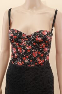 Dolce & Gabbana Floral Corset Top & Black Lace Skirt - IT 38 - Image 4