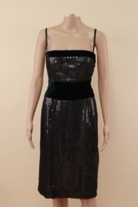 Dolce & Gabbana Sequin Velvet Corset Midi Dress - IT 42 