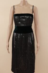 Dolce & Gabbana Sequin Velvet Corset Midi Dress - IT 42  - Image 2