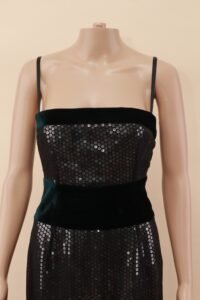Dolce & Gabbana Sequin Velvet Corset Midi Dress - IT 42  - Image 3