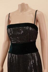 Dolce & Gabbana Sequin Velvet Corset Midi Dress - IT 42  - Image 4