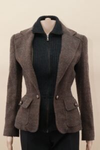Dolce & Gabbana Tweed Blazer with Ribbed Sweater – IT 42 - Image 4