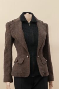 Dolce & Gabbana Tweed Blazer with Ribbed Sweater – IT 42 - Image 3