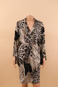 Roberto Cavalli Animal Print Draped Dress – S - Image 2