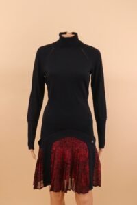 Roberto Cavalli Wool & Silk Pleated Panel Dress – IT 44 - Image 2