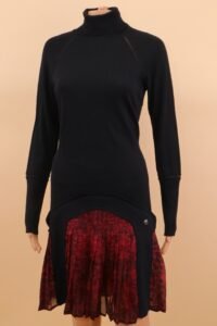 Roberto Cavalli Wool & Silk Pleated Panel Dress – IT 44 - Image 3