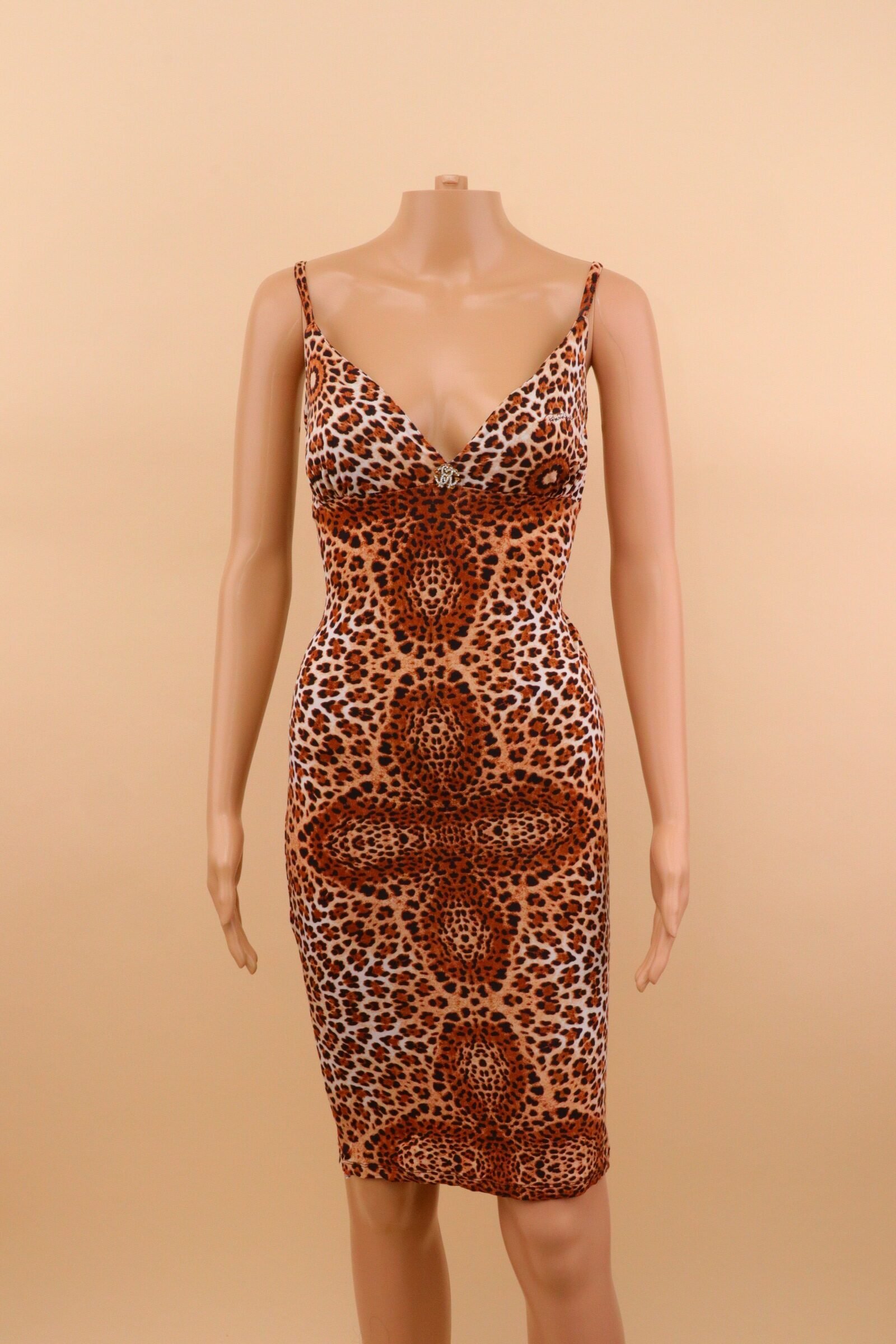IMG_4987 Roberto Cavalli Leopard Bodycon Dress - L - Image 1