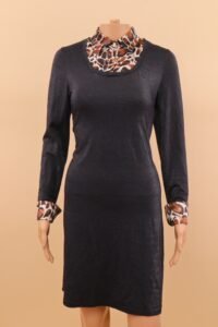 Roberto Cavalli Leopard Collar Layered Dress – L - Image 2