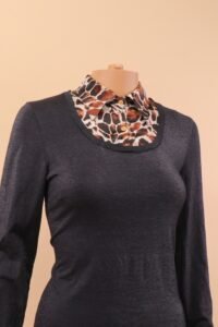 Roberto Cavalli Leopard Collar Layered Dress – L - Image 3