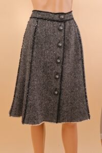 Dolce & Gabbana Tweed Herringbone Buttoned Skirt – IT 46 - Image 2