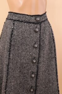 Dolce & Gabbana Tweed Herringbone Buttoned Skirt – IT 46 - Image 3